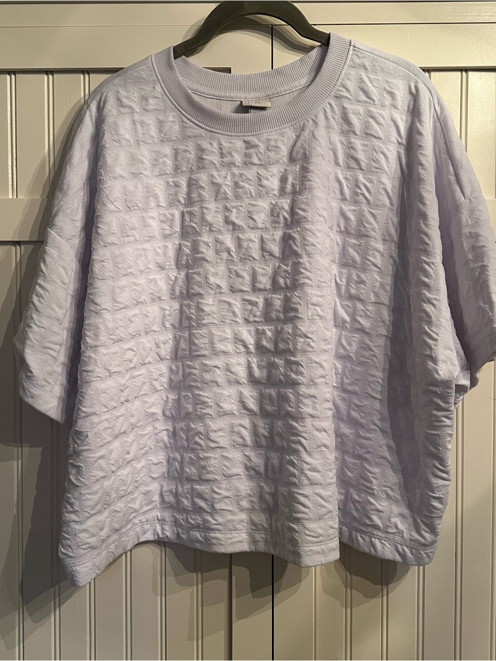 a new day Bright White Textured Boxy Crewneck Cropped Tee Size XXL